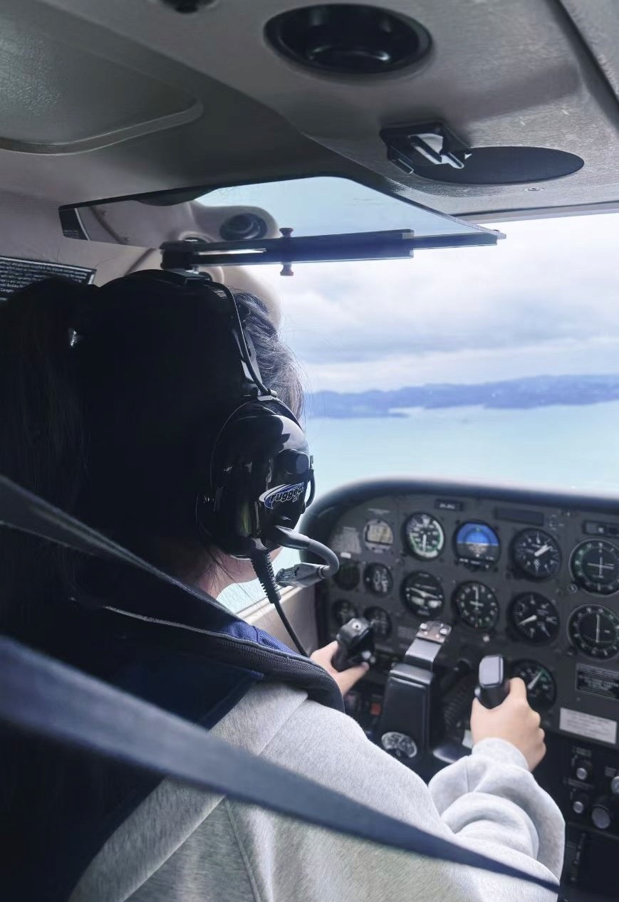 Flying over the coast